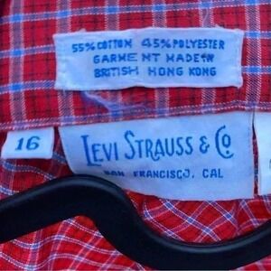 Levi's Strauss Women's 16 43x25‎ XL Western plaid Smocked snap button shirt vtg